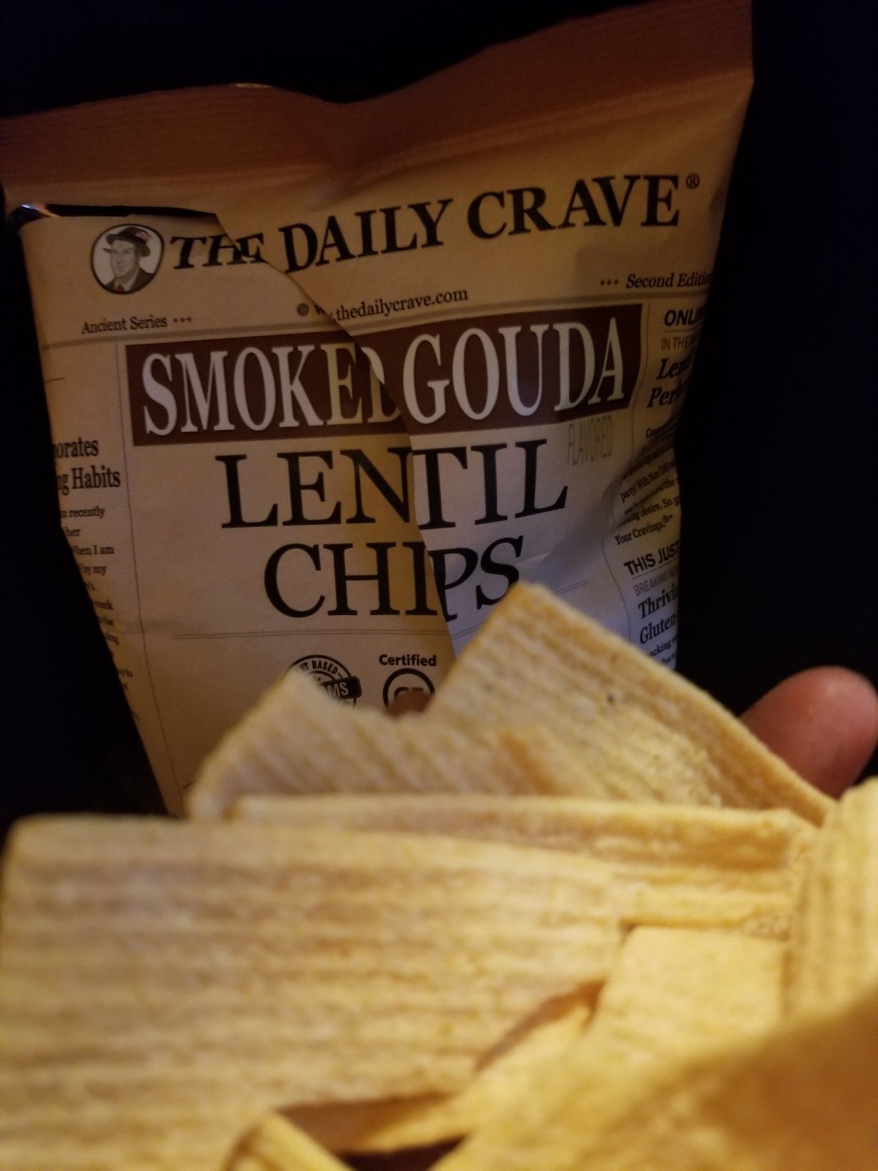 lentil chip close-up
